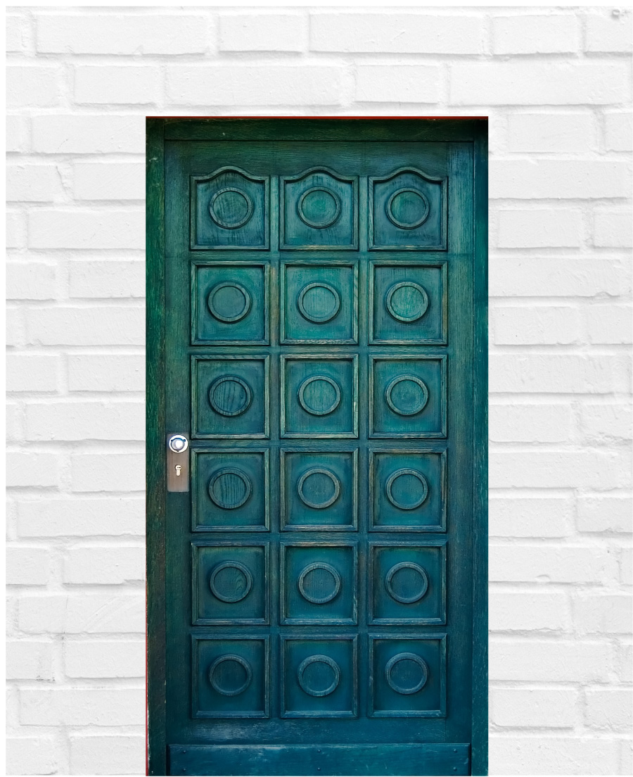 teal-door